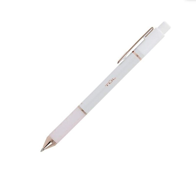 TUL Retractable Gel Pens, Limited Edition, Sunset Shades, Medium Point, 0.7 mm, Pearl White Barrel, Blue Ink, Pack of 4 - Image 5